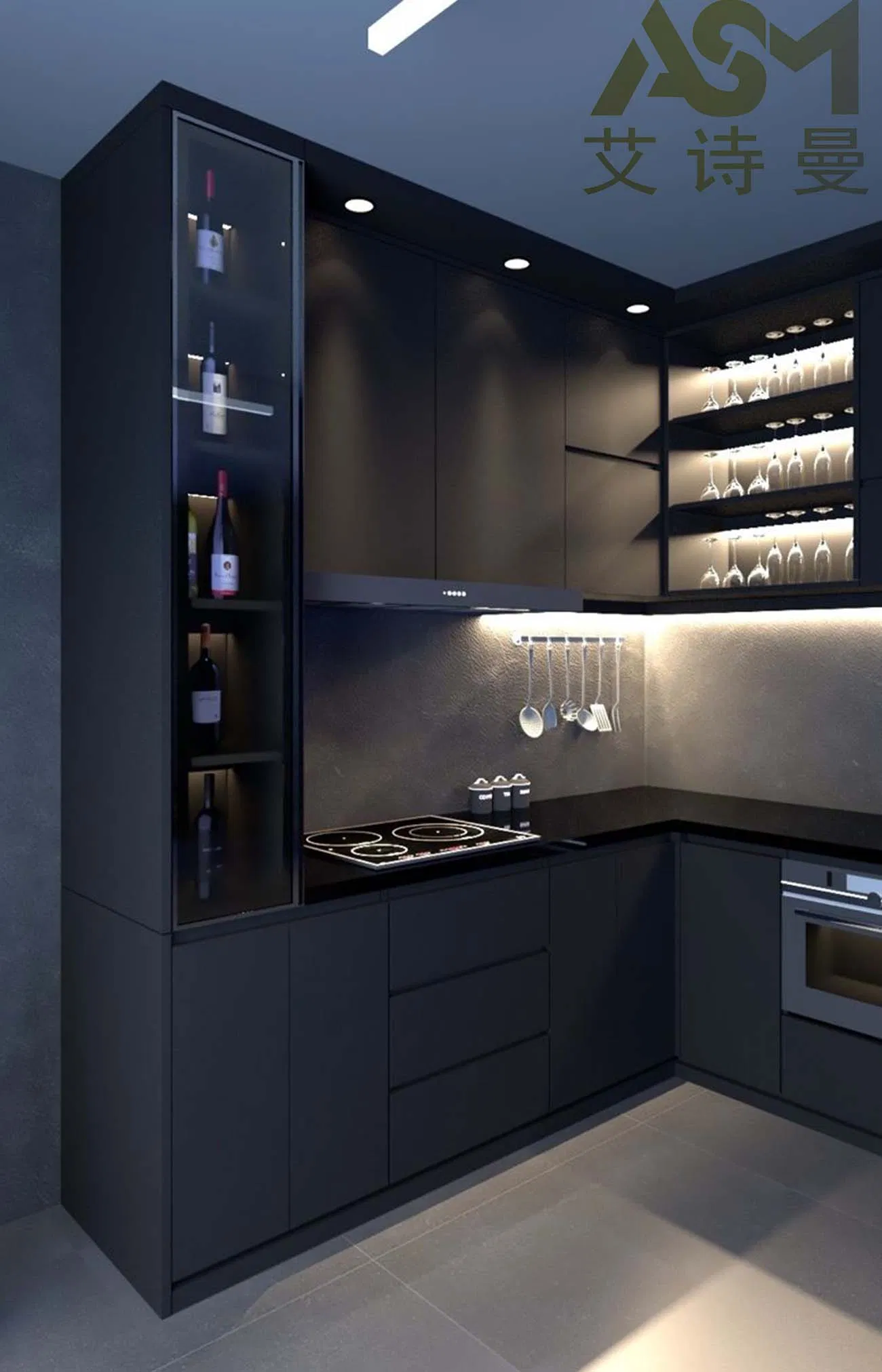 Compact Kitchen Cabinet with Smart Design Features