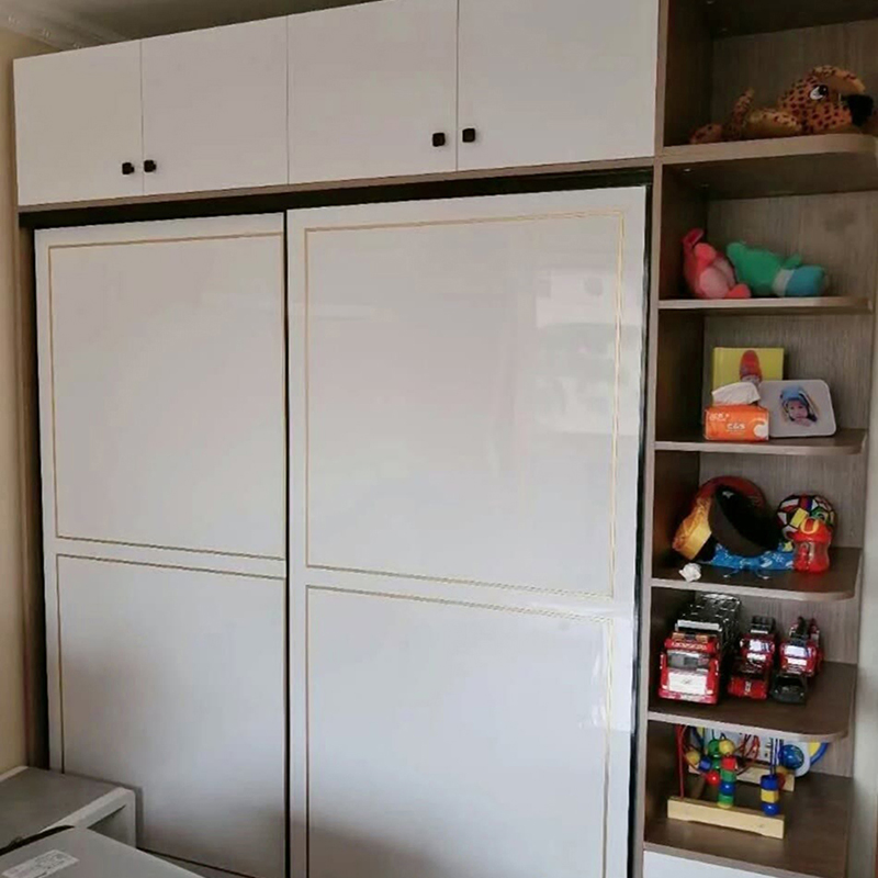 Custom with Swing/Sliding Metal Cabinet Glass Doors White Dual Tower Deluxe Wooden Furniture Wardrobes Closet Kit Organization System