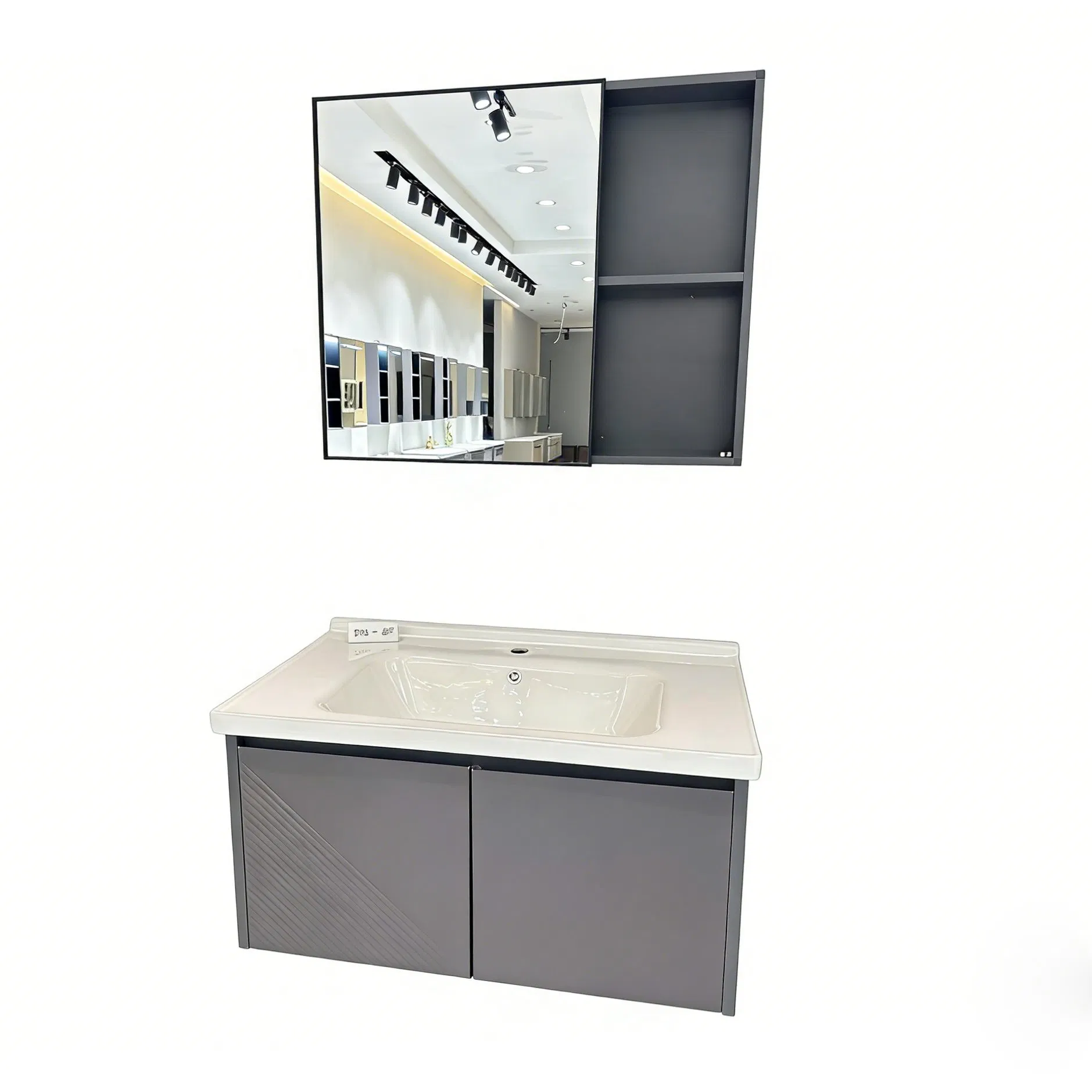 Sk-D02 Pb Board Capacity Strong Stain Resistance Wall-Mount Floating Bathroom Vanity