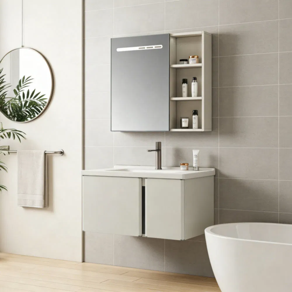 Easy Installation Stable Sk-603 Wall-Mounted Floating Sink Bathroom Vanity