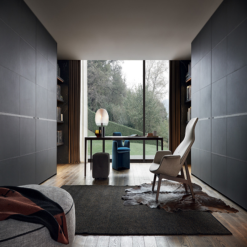 Foshan Furniture Customized High End Closet Cabinet with Drawers Bedroom Furniture Solid Wood /Metal Corner Walk in Wooden Cupboard Sliding Door Wardrobe