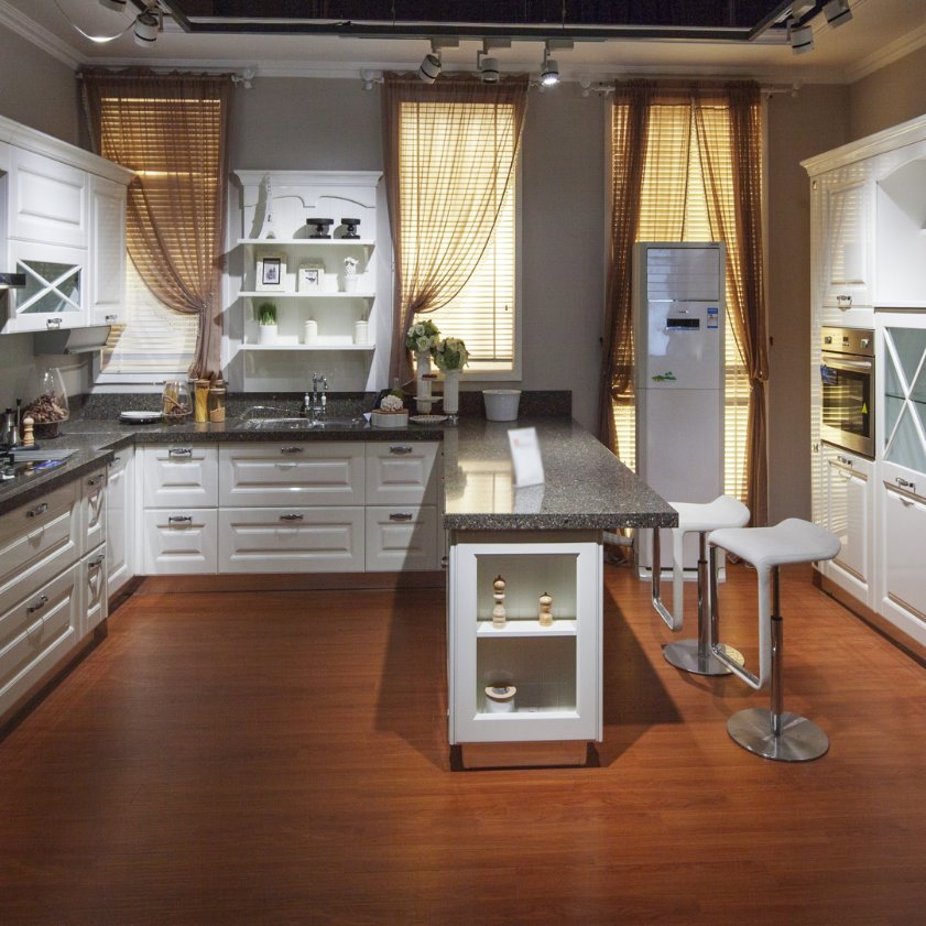 Luxury Whole House Customization Modular Solid Wood Kitchen Cabinet with Soft Closing Drawers Smart Pantry Cupboard Island