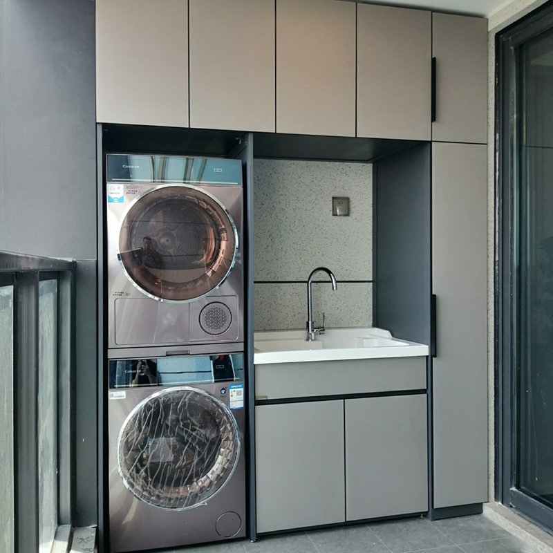 Modern Customize Laundry Storage Cabinet for Kitchen in Wall Bathroom Hotel Washing Room Aluminum Cabinet