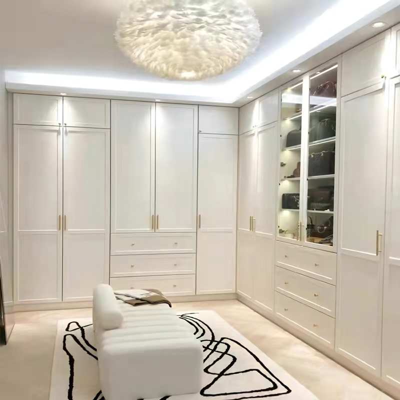 Customized Wardrobe Organizer Storage Closet Wooden Fitted Built Walk in Cupboard Closet