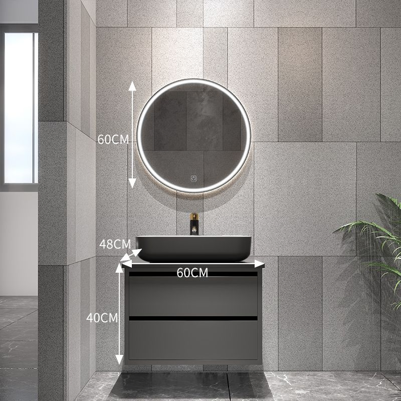 White Marble Top and Oak Wood Double Sink Floating Bathroom Vanity Furniture with Wall-Mounted Faucets Bathroom Cabinet Natural Stone Surface LED Mirror