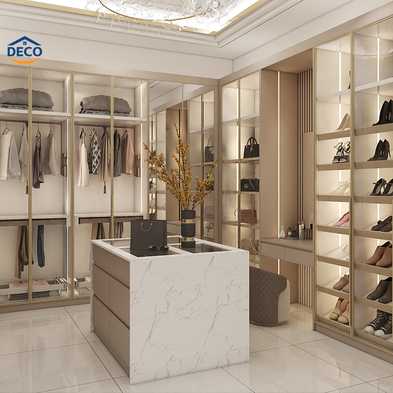 Solid Wood Multi-Layer Board Wardrobe Swing Door Home Bedroom Sliding Door Paint-Free Board Glass Door Large Wardrobe Dressing Table Custom Integrated Wardrobe