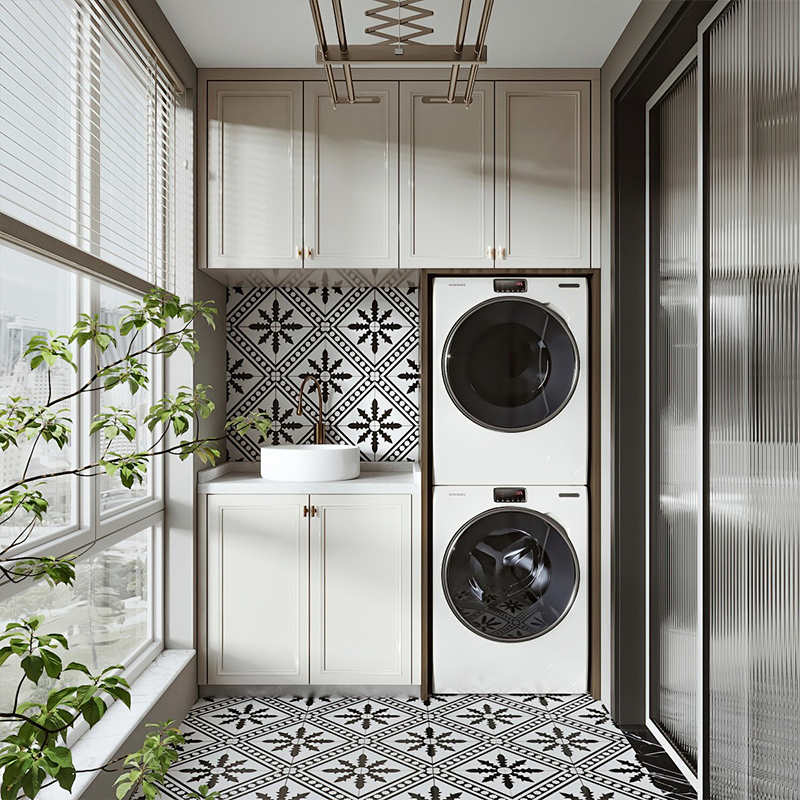 Factory High Quality Custom Style Balcony Cabinet Waterproof Laundry Room Sink Cabinet