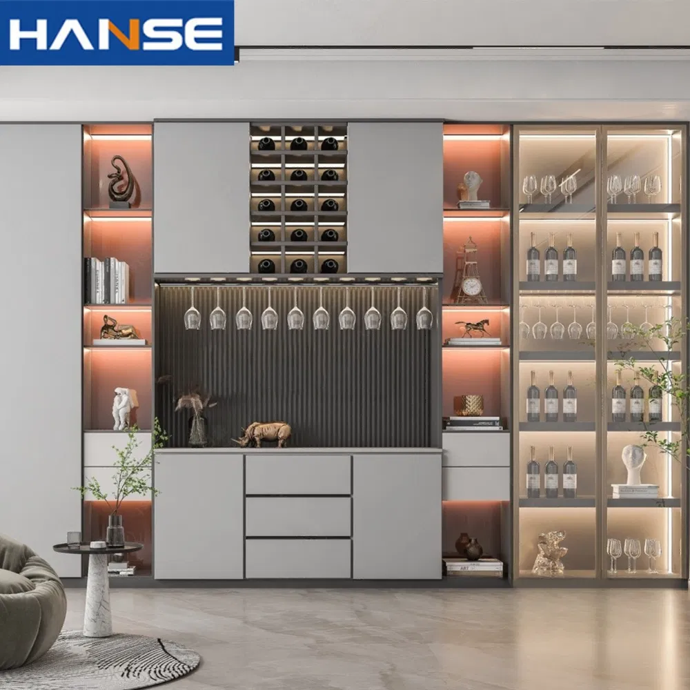 Solid Wood Glass Cabinet Hand-Carved Waterproof Panel Restaurant Storage Cabinets Wine Cabinet