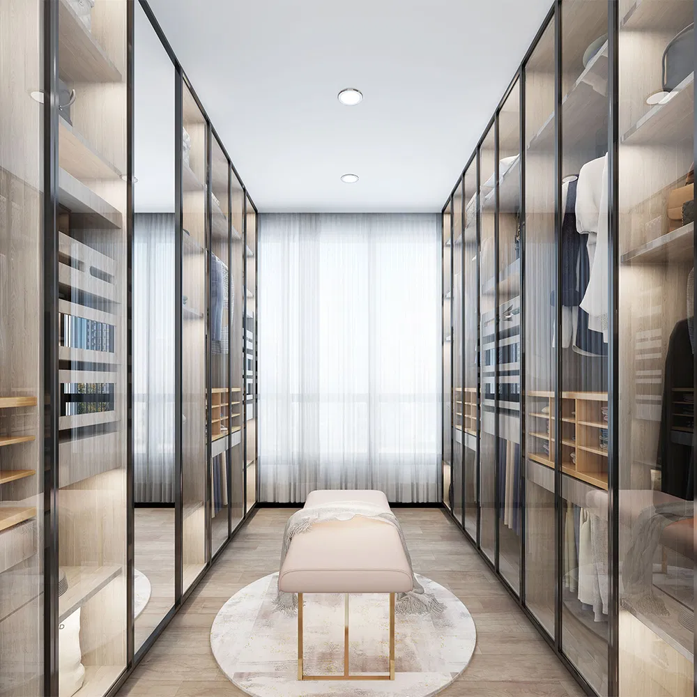 Waymove Best Quality Factory Sliding Portable Aluminum Wood Folding Built in 3 Door Bedroom Cabinet Modern Custom Wardrobe