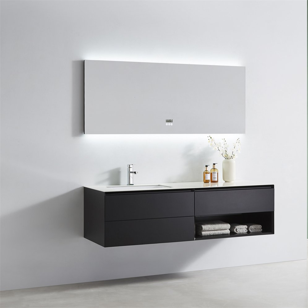 Modern Style Wall Mounted Plywood Floating Vanity Bathroom Cabinets