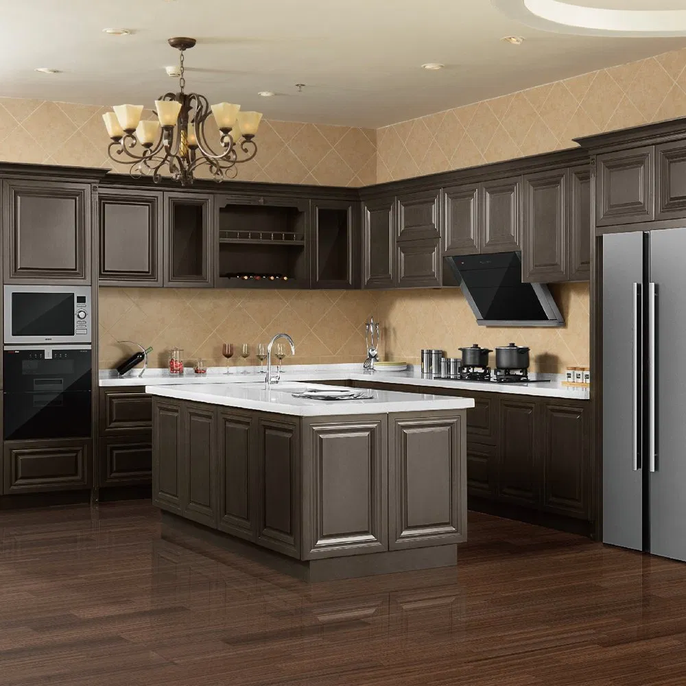 Custom Full Luxury Lacquer Double Sink Island Cabinets Kitchen Furniture Design Kitchen Cabinet Modern Kitchen Cabinet