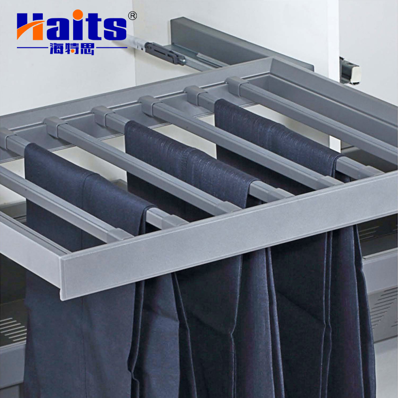 Soft Closing Pull out Trousers Rack Wardrobe Hardware Accessories Manufacturer