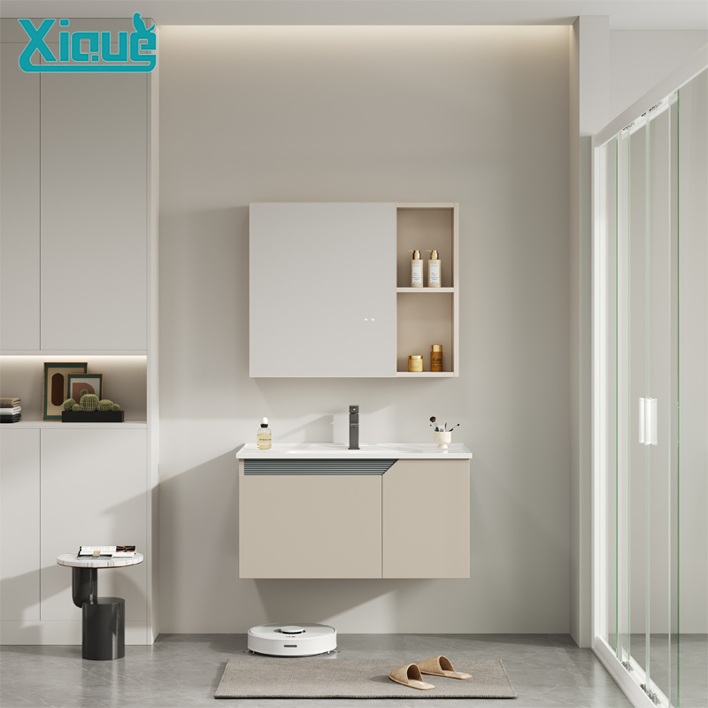 High Quality Aluminum Honeycomb Corner Double Sink Bathroom Cabinet Vanity for Hotel