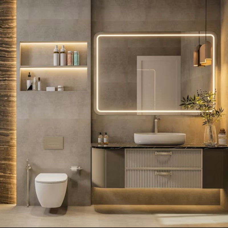 Mbf Wood Finish Vanity Floating Bathroom Vanity