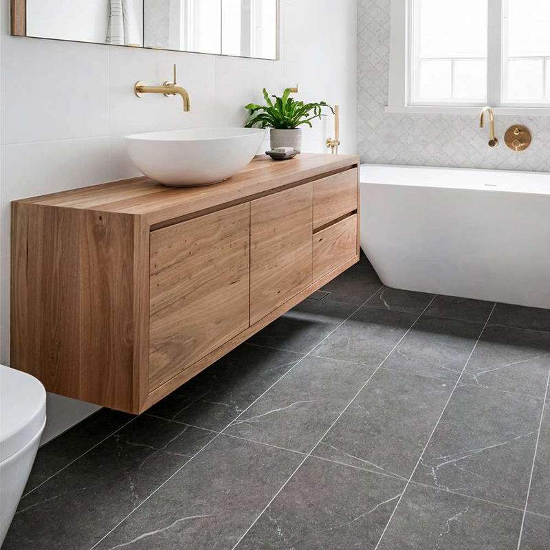 Modern Solid Floating Bathroom Cabinet Customized Wood Design Furniture Bathroom Vanity