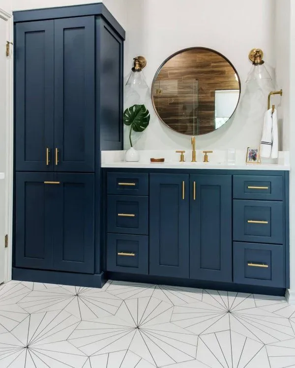 Modern Light Blue Single Bathroom Sink Cabinet