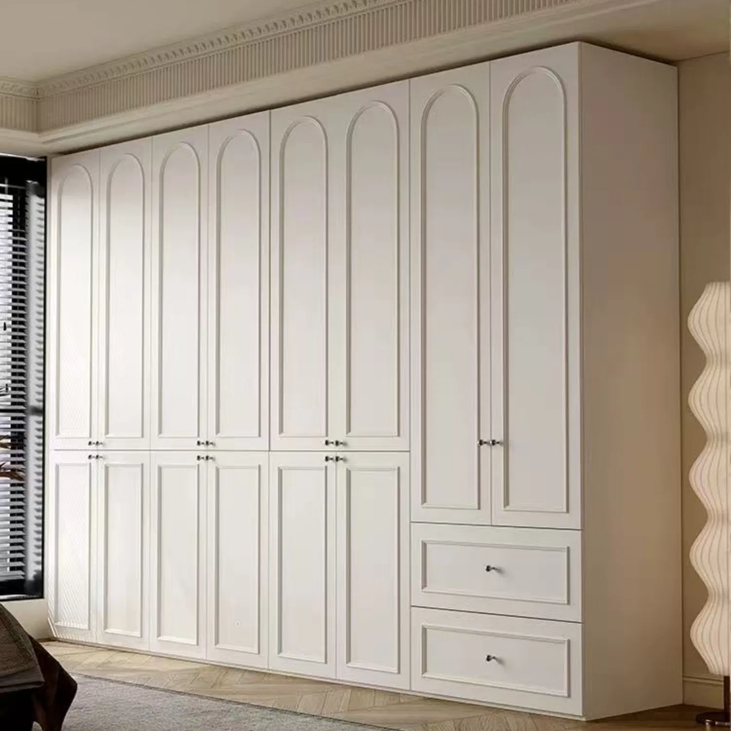 Premium Custom Bedroom Wardrobe Closet Versatile Metal and Plastic Wardrobe Cabinet Suitable for Hotel Rooms with Wheels for Easy Sliding Doors