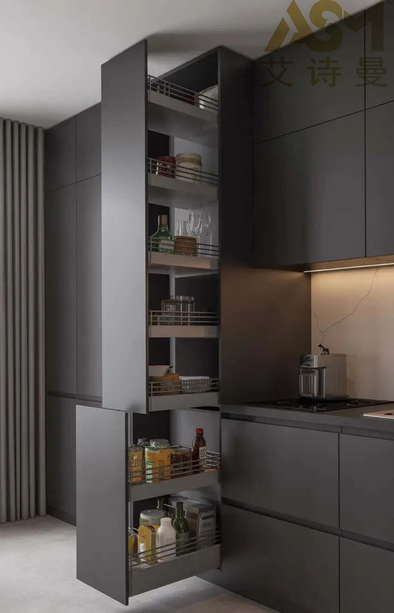 Compact Kitchen Cabinet with Smart Design Features