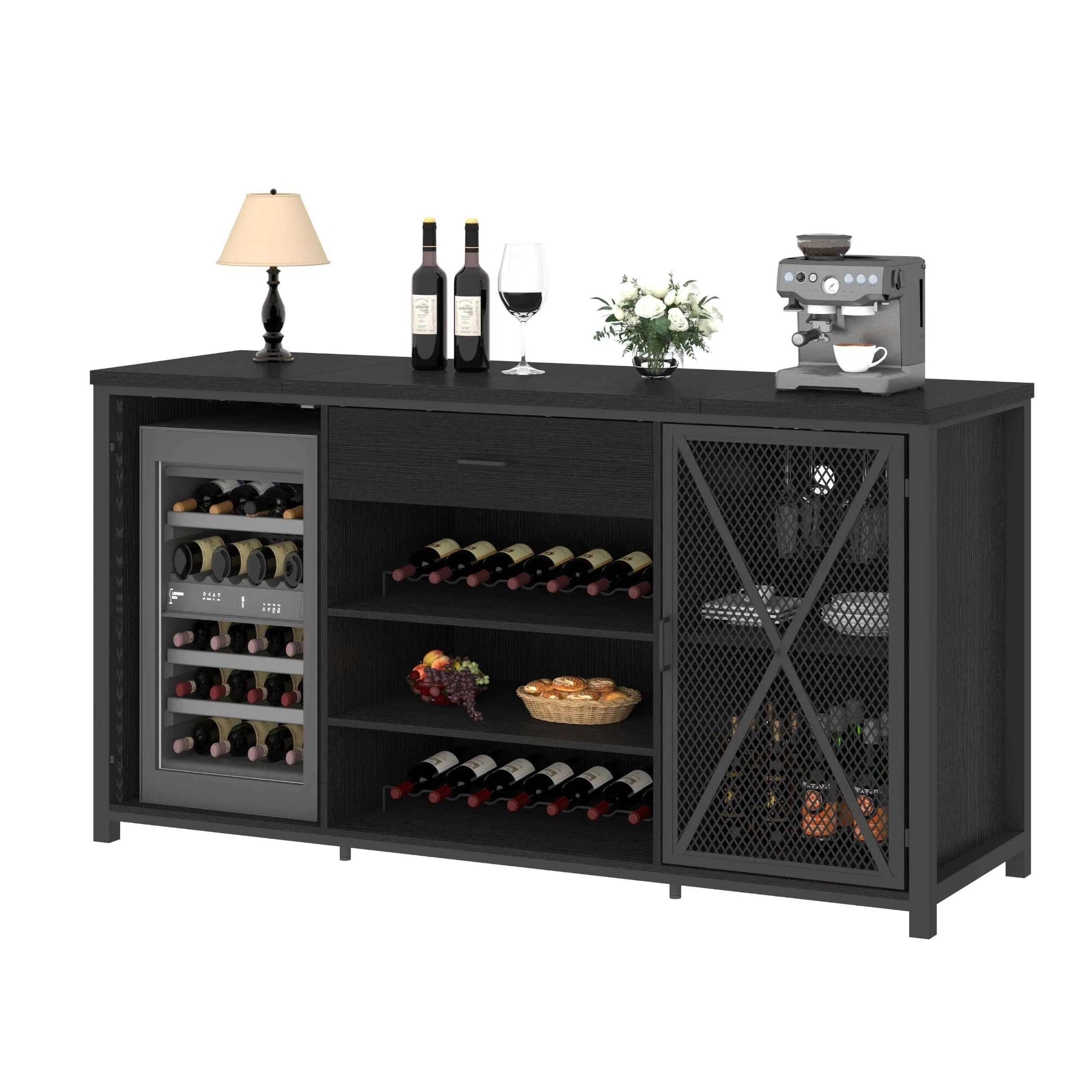 Modern Coffee Liquor Cabinet Home Wine Storage Bar Rack