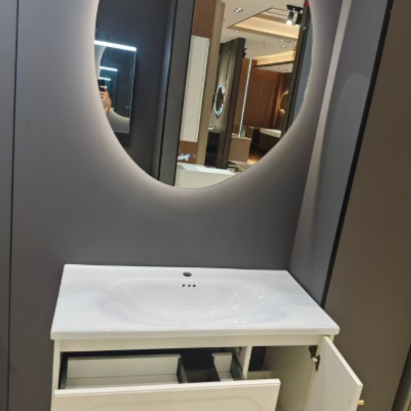 Soft Beige Linen Floating Cabinet Bedroom Soft Decor Storage Model