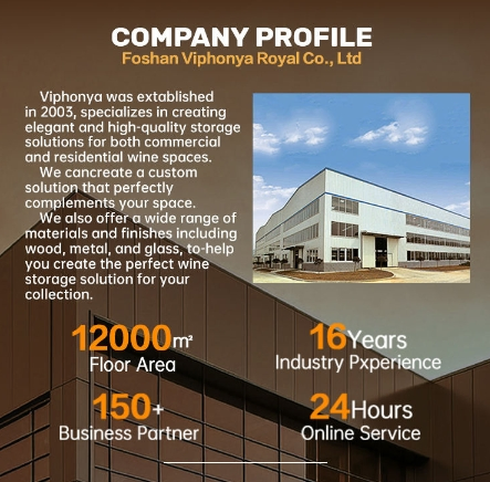 Modern Stainless Steel Solid Wood and Metal Wall Wine Storage Cabinet