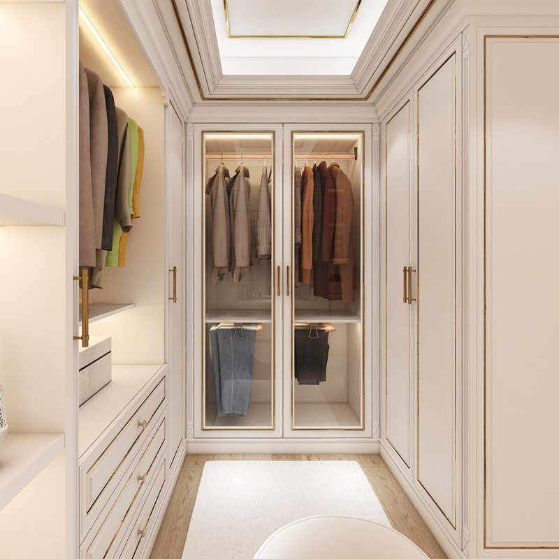 New Luxury Walk in Closet Wardrobe Solid Wood Bedroom Modern Wardrobe Organizer