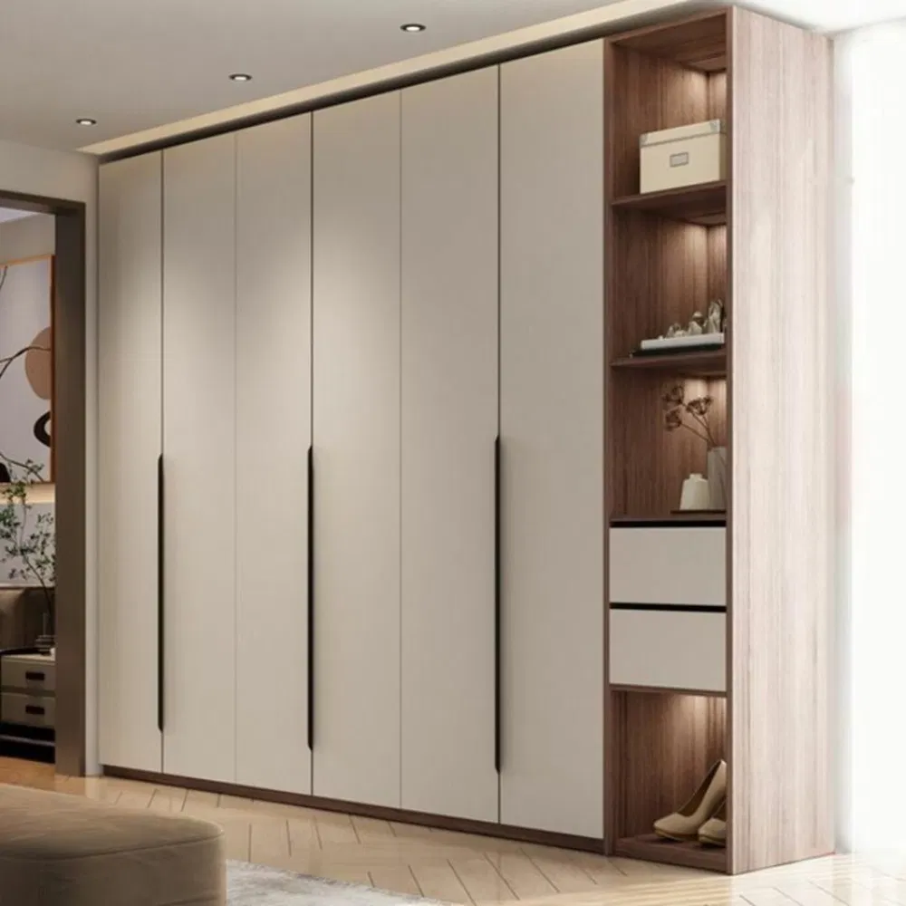 Complete Modular Wardrobe Closet System Custom Wooden Bedroom Furniture with Sliding Doors Hanging Rods Drawers and Shelves Wardrobe
