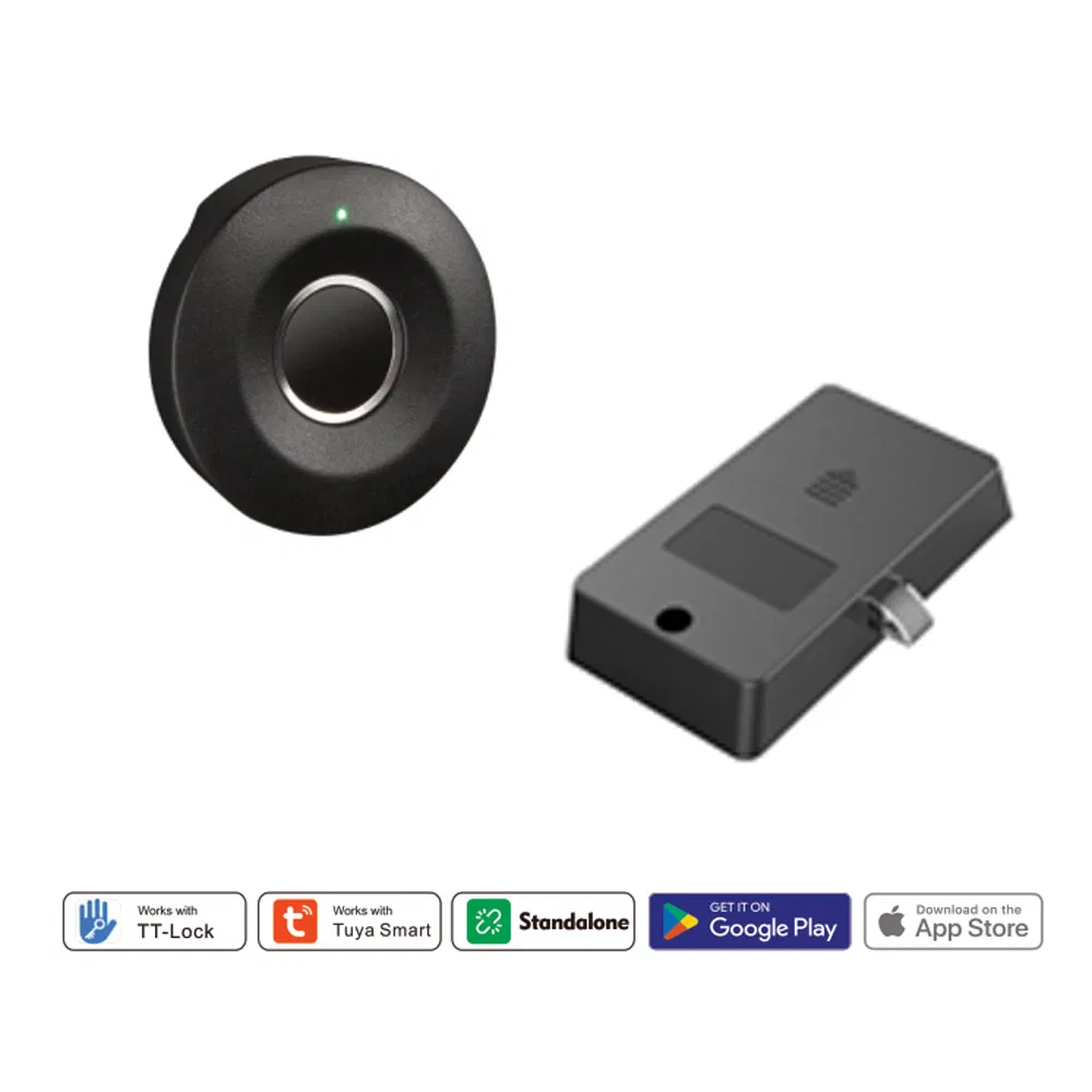 Fingerprint Cabinet Lock Works with Tuya &amp; Ttlock APP Standalone Smart Locker Lock for Home/Office/Wardrobe