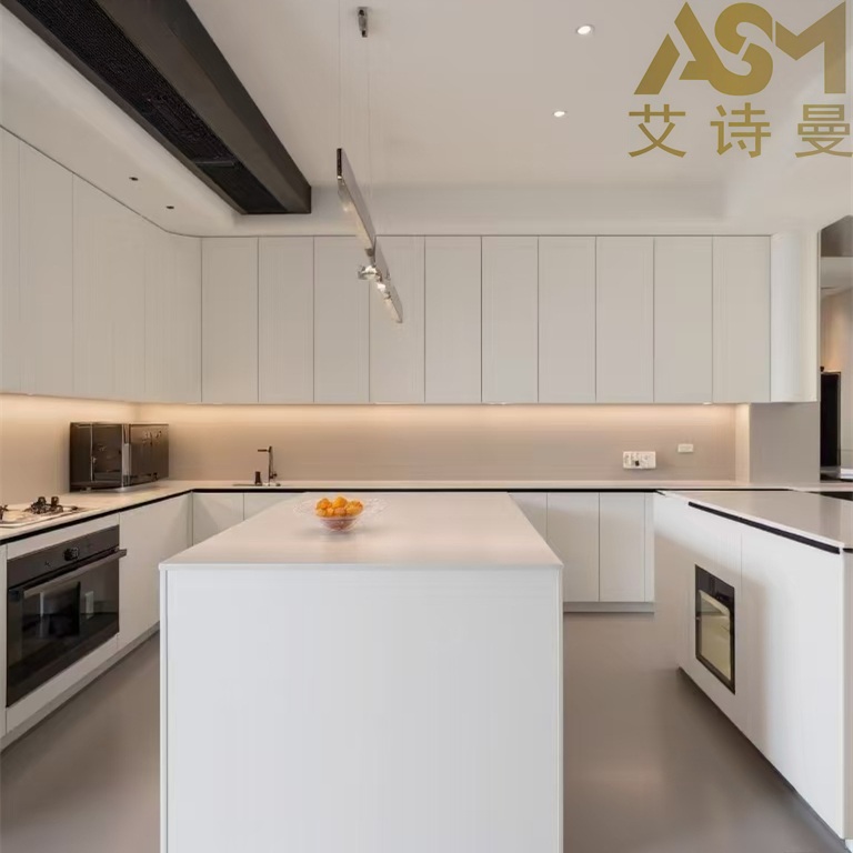 Luxury Kitchen Island Cabinets Marble Countertop