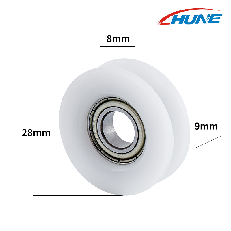 628zz U-Groove Bearing Pulley U0829.5-9 Small Steel POM Plastic Pulley Cabinet Roller Bearing Wheels for Wardrobe Sliding Door Window Nylon Roller