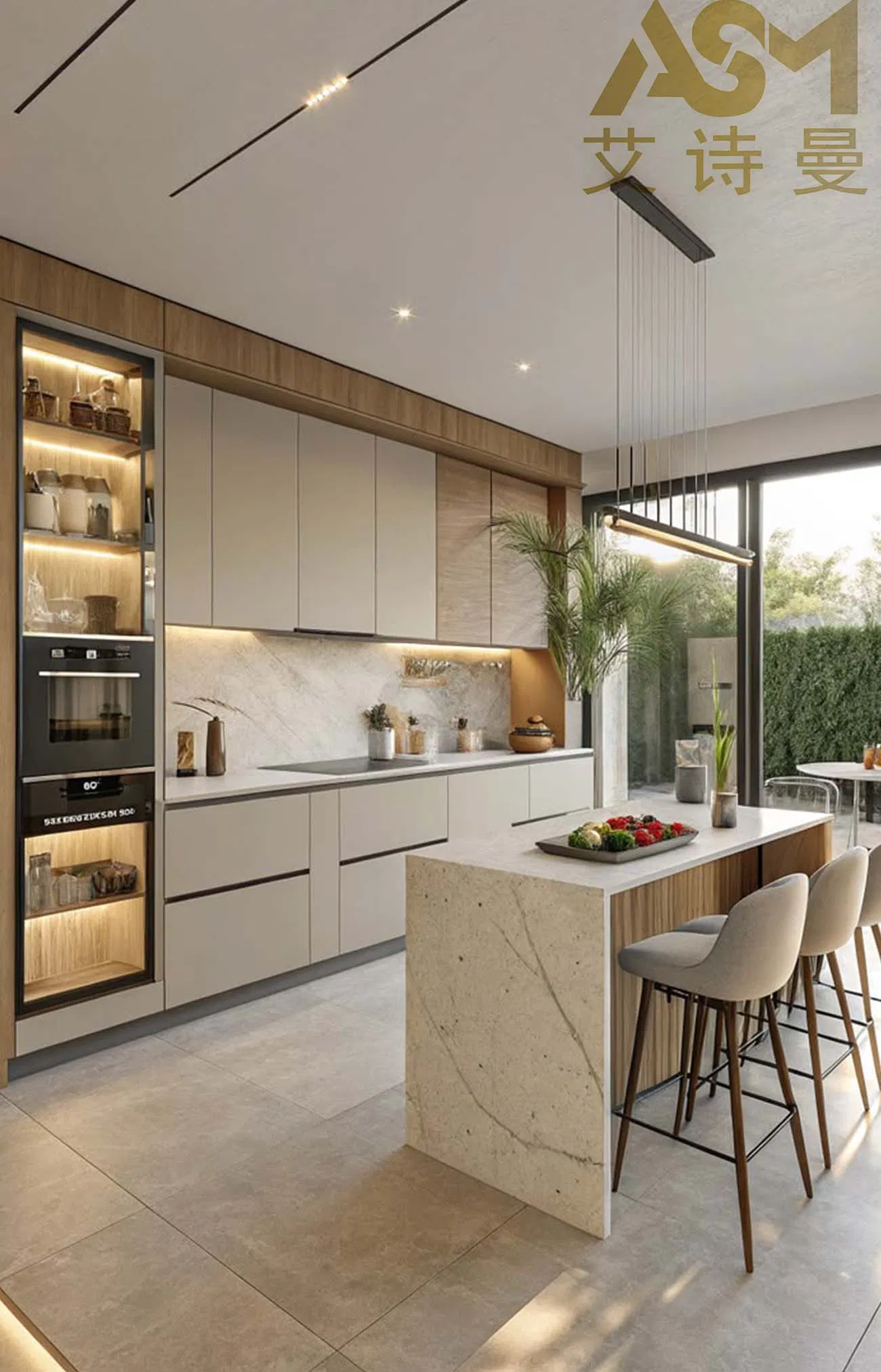 Elegant Cabinet Unit with Modern Surface Texture