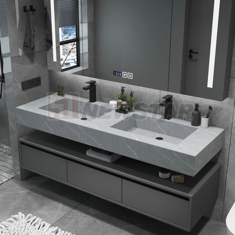 Bathroom Cabinets Small Vanity Mirror with Lights Sintered Stone Hotel Bathroom Set Sintered Stone Floating Wall Vanity