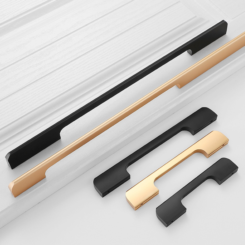 1200mm Long Pull Modern Minimalist Sliding Wardrobe Door Handle Gold Black Kitchen Cabinet Closet Drawer Aluminum Alloy Handles Pulls for Furniture Fitting