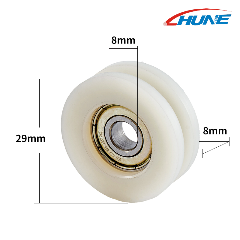 628zz U-Groove Bearing Pulley U0829.5-9 Small Steel POM Plastic Pulley Cabinet Roller Bearing Wheels for Wardrobe Sliding Door Window Nylon Roller
