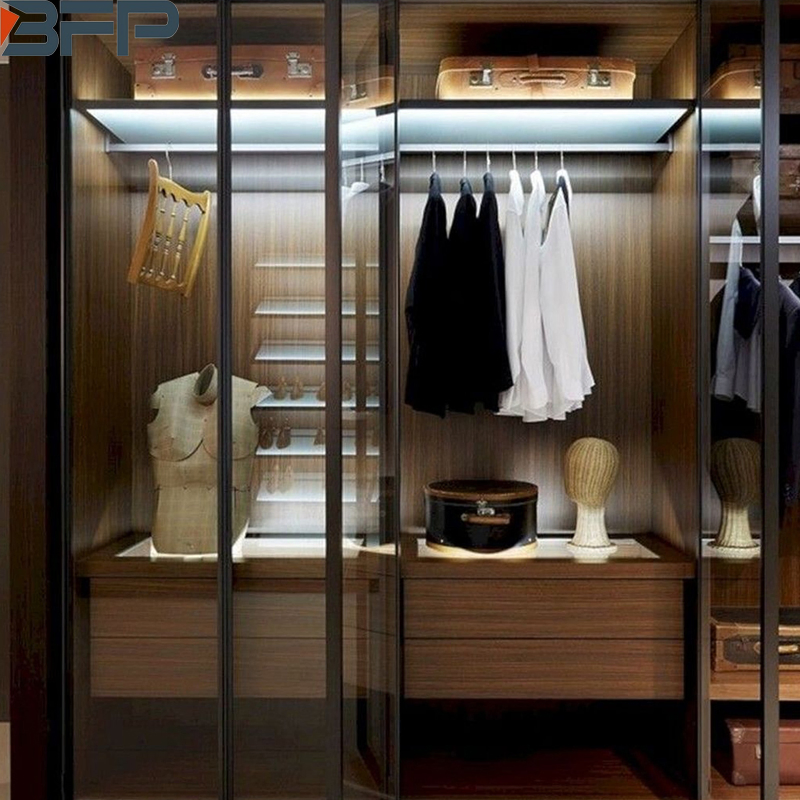 Aluminum Profile Frame Sliding Door Bedroom Wardrobe Closet Furniture Designs