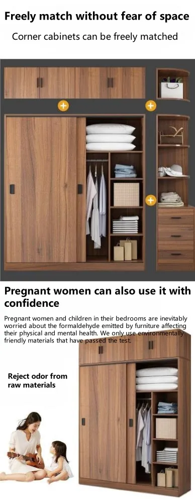 Home Bedroom Simple Assembly Sliding Door Wardrobe