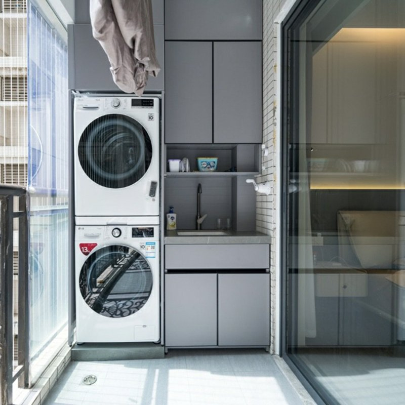 Modern Customize Laundry Storage Cabinet for Kitchen in Wall Bathroom Hotel Washing Room Aluminum Cabinet