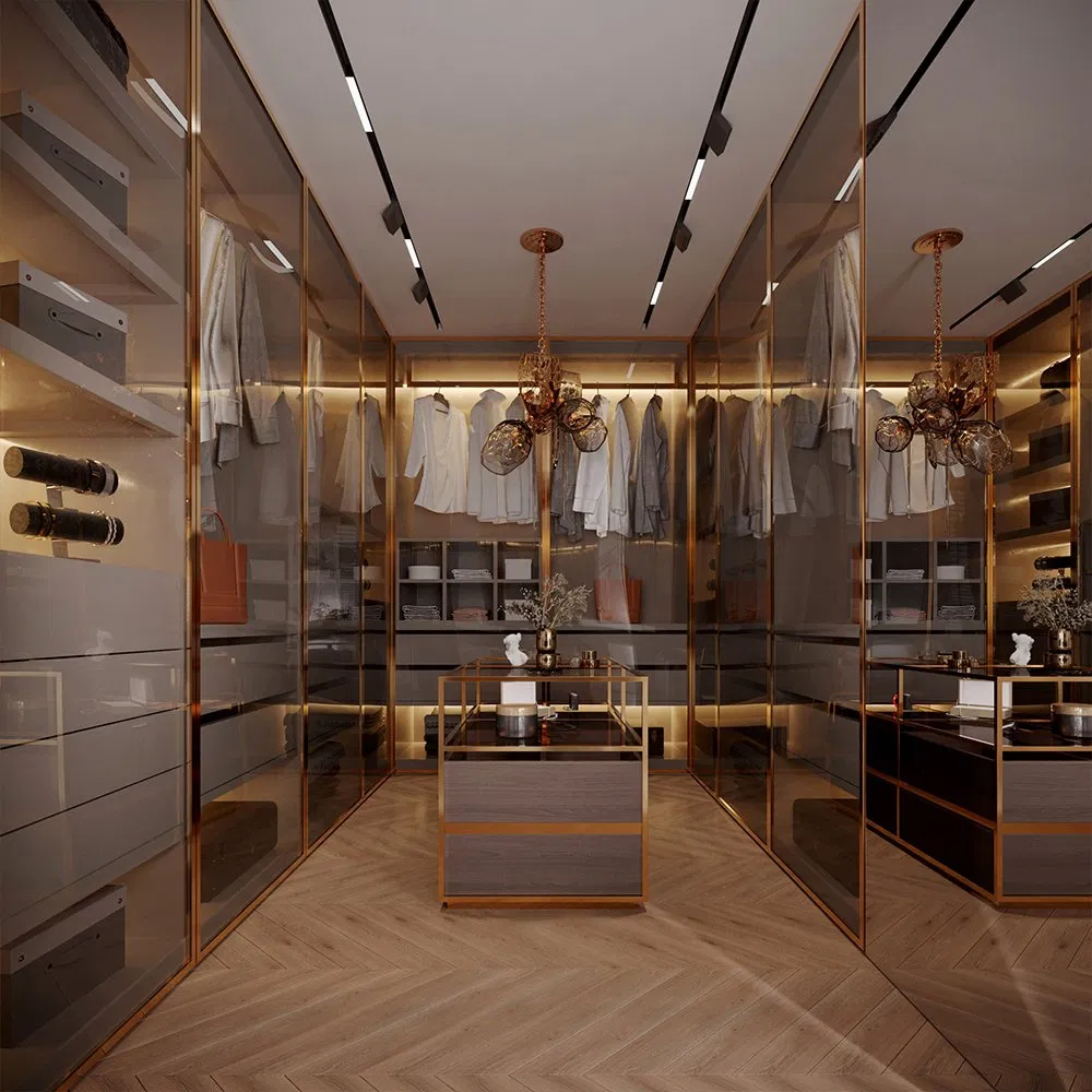 Waymove Best Quality Factory Sliding Portable Aluminum Wood Folding Built in 3 Door Bedroom Cabinet Modern Custom Wardrobe