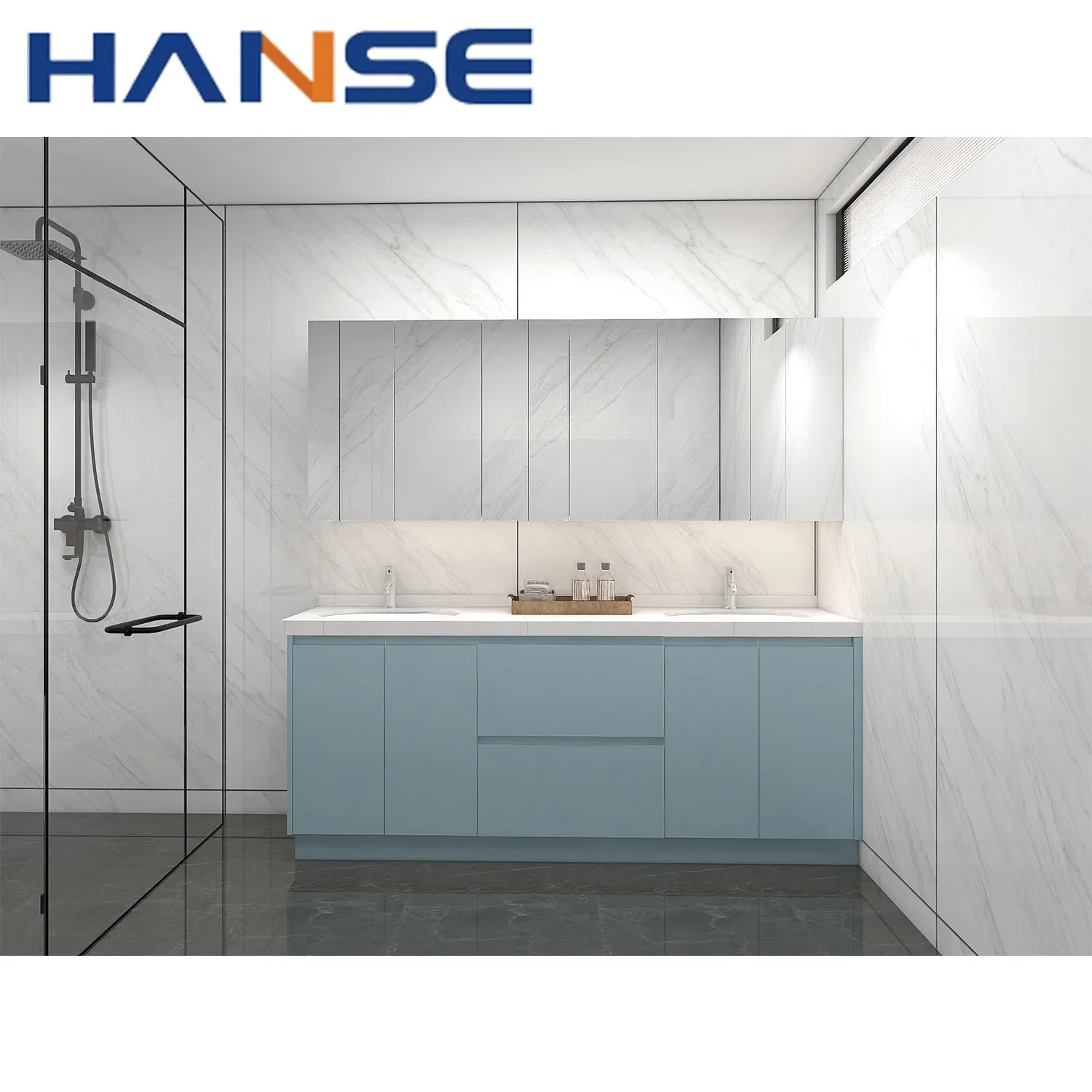 Modern Luxury Hotel Vanity Bathroom Single&Double Sink Rock Plate Bathroom Vanity