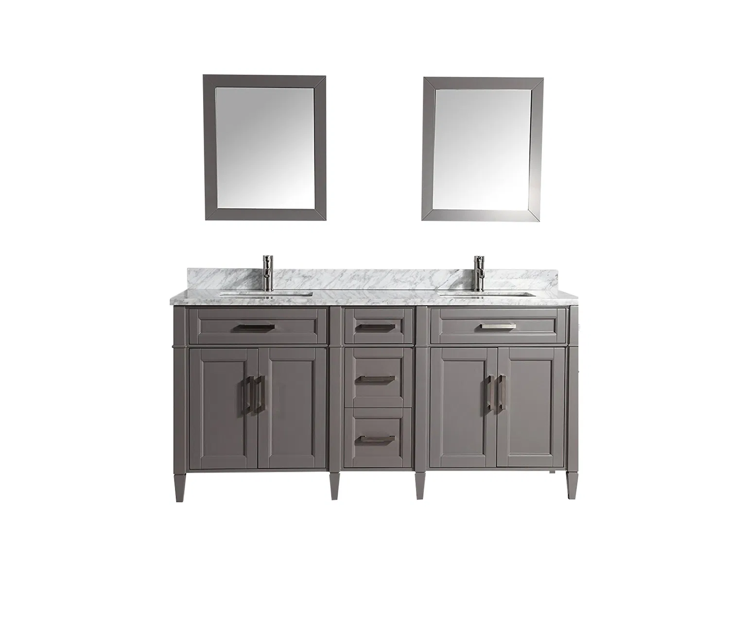 60" Double-Sink Bathroom Vanity Set / Modern Solid Wood Bathroom Vanities