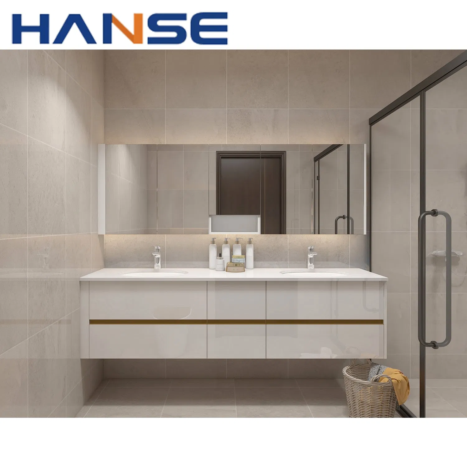 Modern Luxury Hotel Vanity Bathroom Single&Double Sink Rock Plate Bathroom Vanity