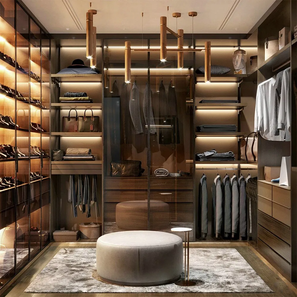 Custom Nordic Hotel Furniture Closet White Cupboard Sliding Door Wardrobe