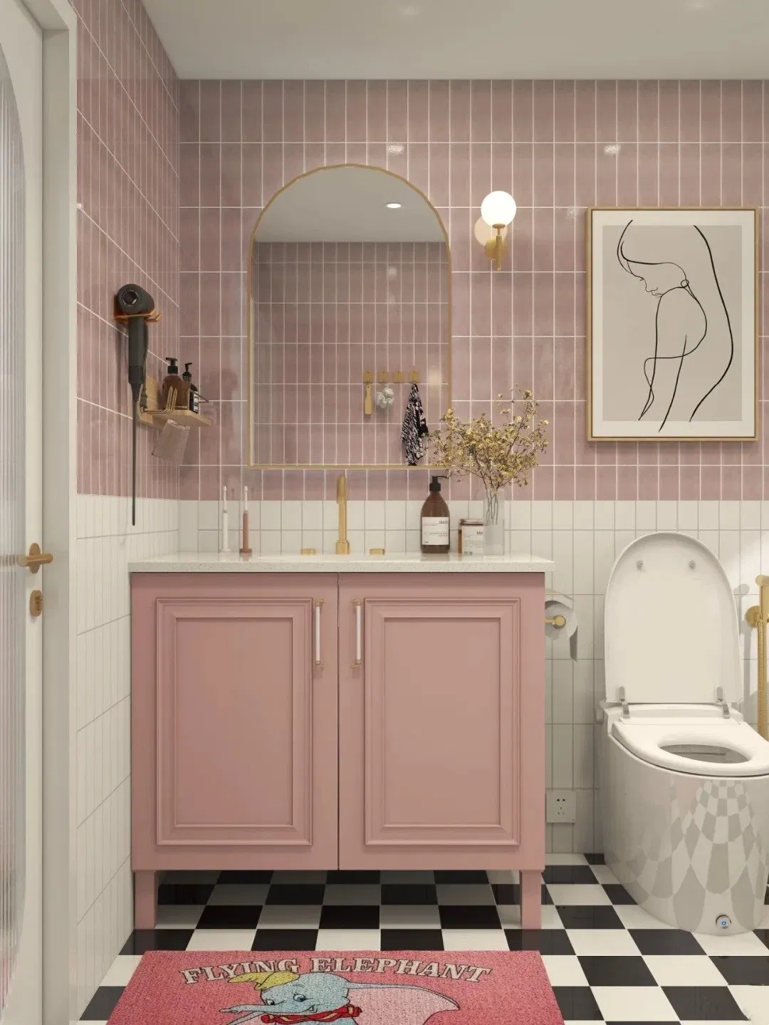 Modern One Layer Wall-Mount Wash Basin Cabinet Stone Sink Floating Bathroom Vanity