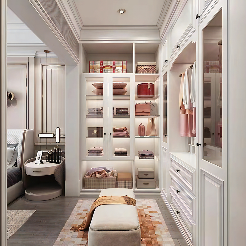 Customized Wardrobe Organizer Storage Closet Wooden Fitted Built Walk in Cupboard Closet