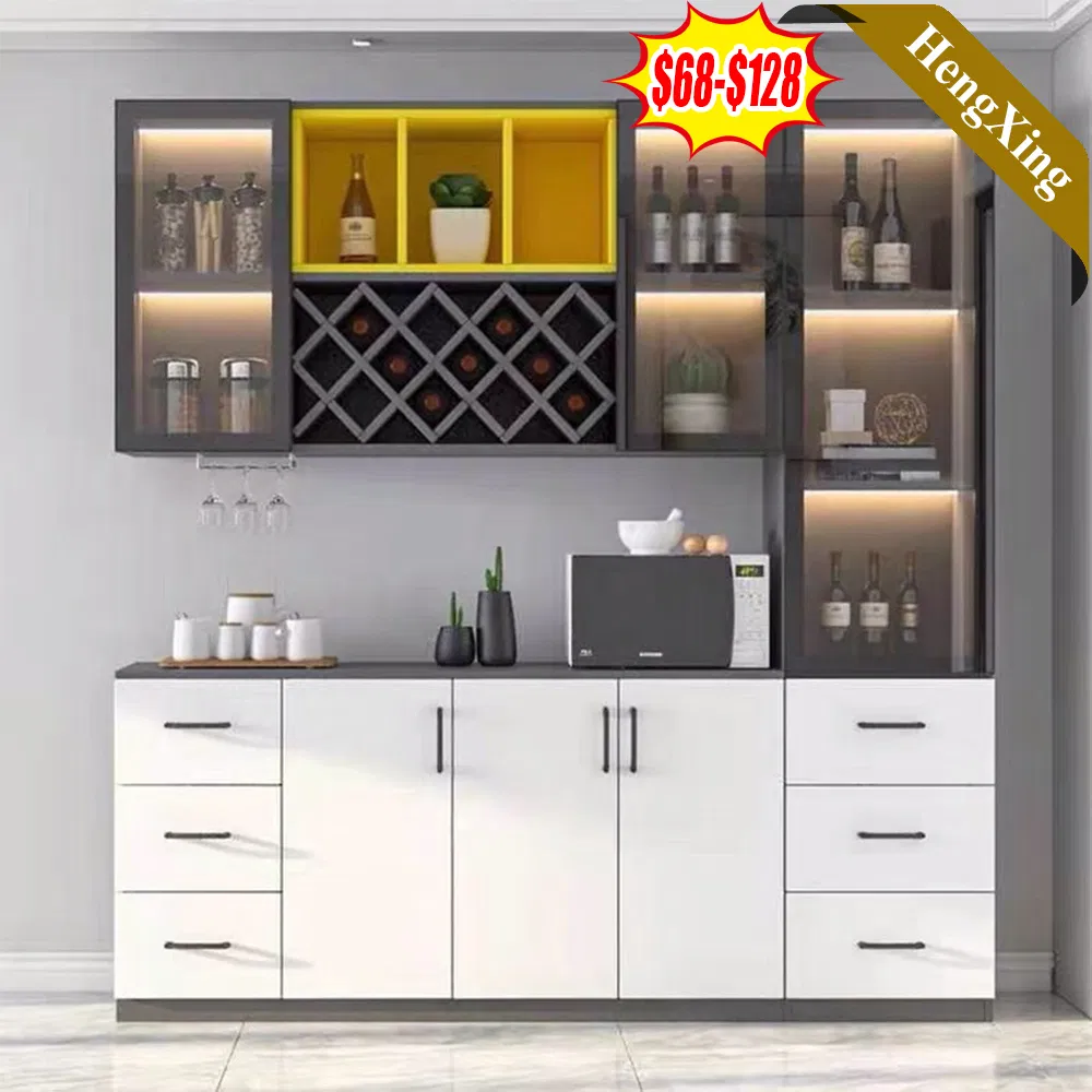 Living Room Furniture Storage Shelf White Kitchen TV Wine Books Storage Case Cabinet