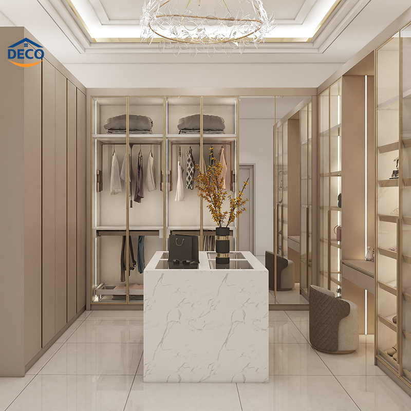 Solid Wood Multi-Layer Board Wardrobe Swing Door Home Bedroom Sliding Door Paint-Free Board Glass Door Large Wardrobe Dressing Table Custom Integrated Wardrobe