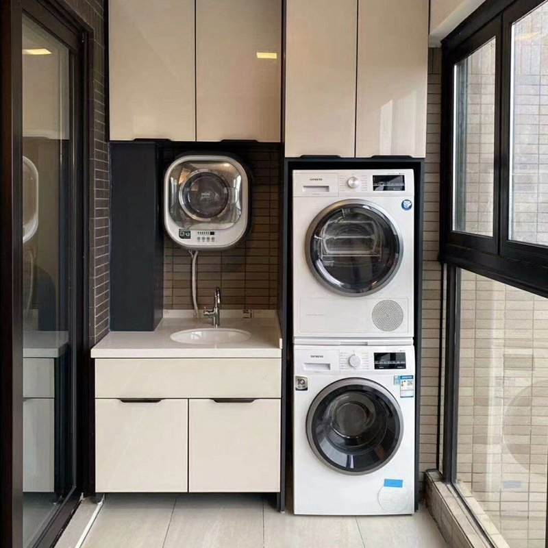 Foshan Factory Customized Wooden Bathroom Vanity Cabinet Home Furniture Prima Custom Washer Dryer Laundry Room Cabinets for Villa