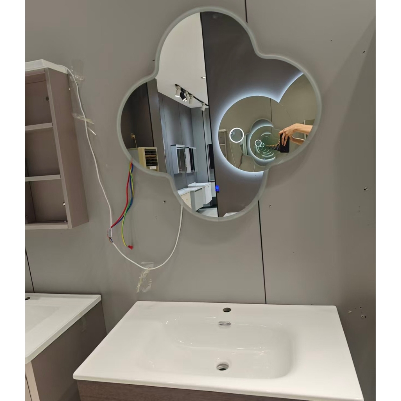 Soft Beige Linen Floating Cabinet Bedroom Soft Decor Storage Model