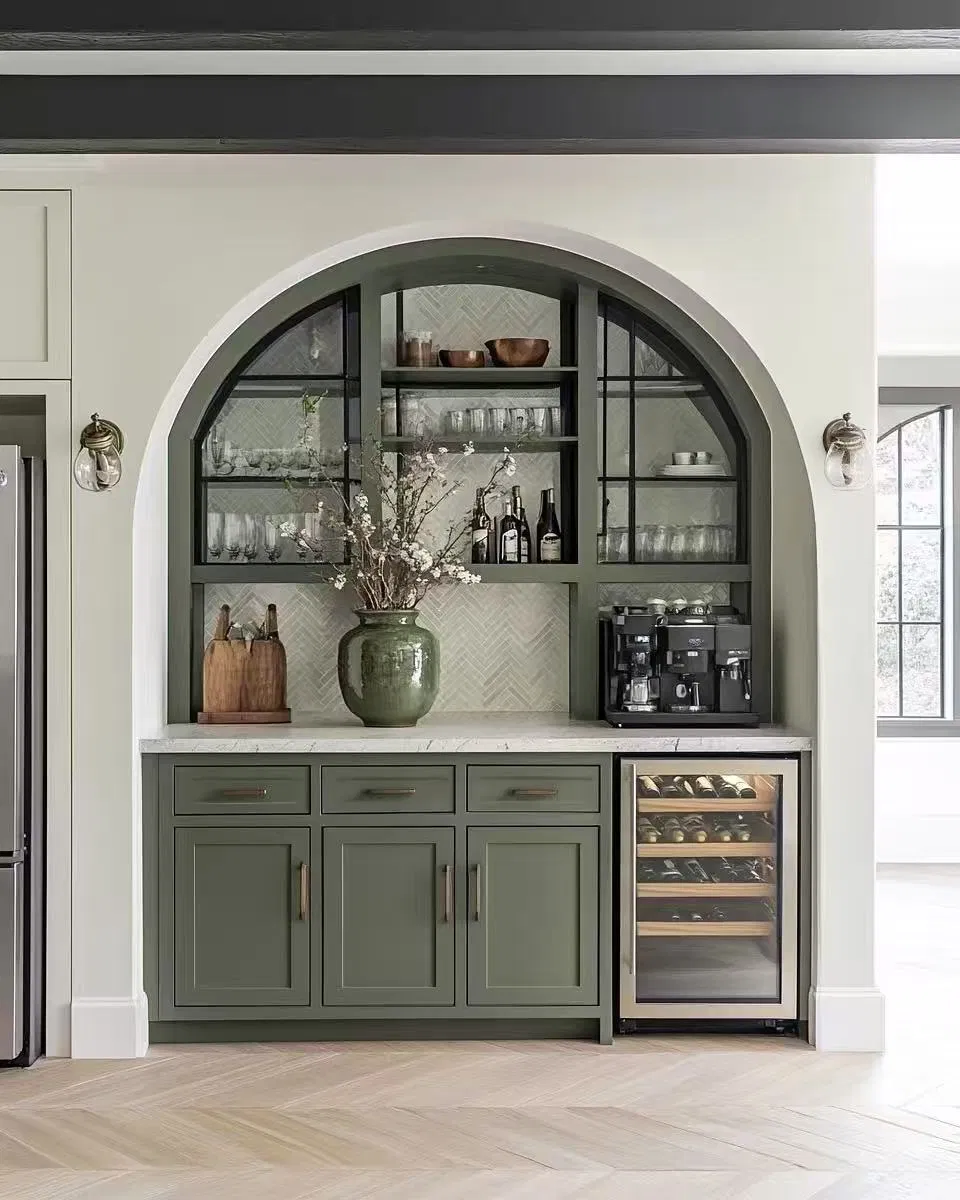 OEM Wooden Bar Cabinet Modern Wine Cabinets Storage Cupboard for Living Room