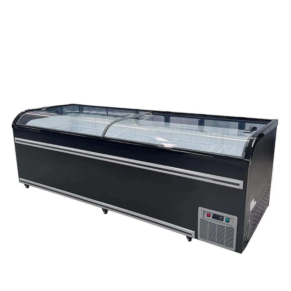 Commercial Arc Island Double-Temperature Cabinet Refrigeration Freezing 0-30 Degrees Ice Cream Cabinet Supermarket Hotel